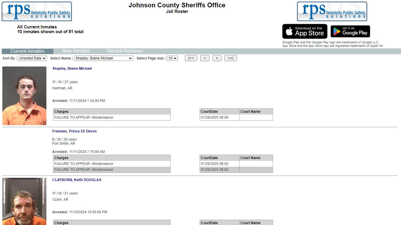 Johnson County Sheriffs Office - List Inmates